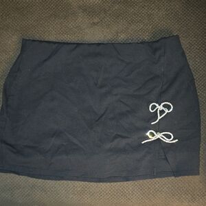 Windsor Black Mini Skirt with Bow Details